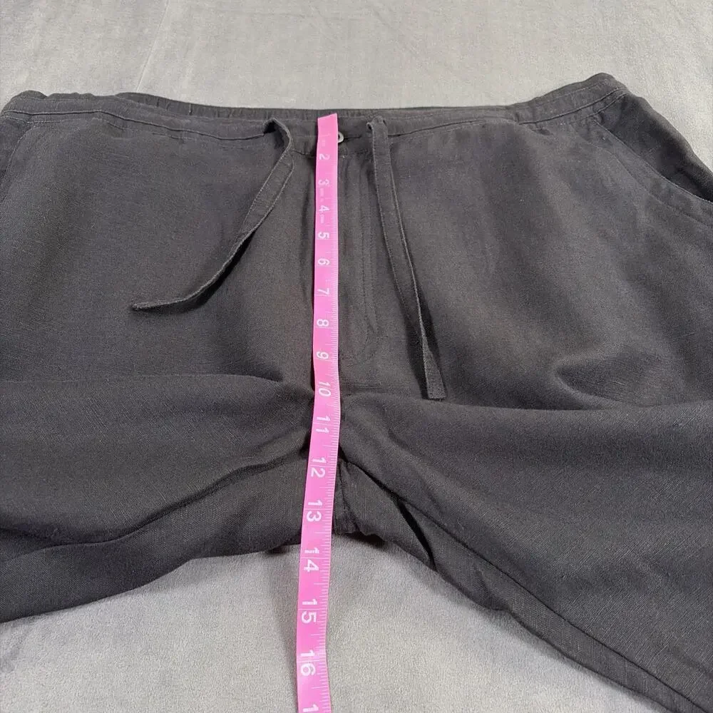 Cubavera Linen Blend Drawstring Pants Mens X-Large Waist 40/42 Black Charity